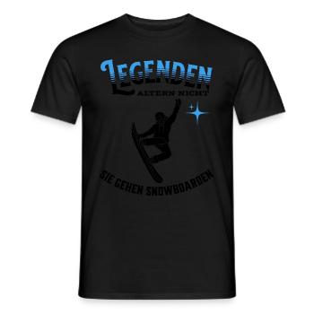 Legenden altern nicht sie gehen Snowboarden - Männer T-Shirt - Schwarz - Vorne - AI Model Male 178 light (178cm)