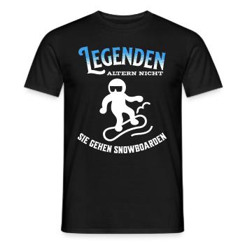 Legenden altern nicht sie gehen Snowboarden - Männer T-Shirt - Schwarz - Vorne - AI Model Male 178 light (178cm)