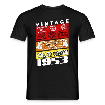 72 years old Vintage 1953 women & men Birthday - Men's T-Shirt - black - Front - AI Model Male 178 light (178cm)