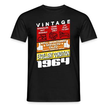 61 ans Millésime 1964 femmes & hommes Anniversaire - T-shirt homme - noir - Devant - AI Model Male 178 light (178cm)