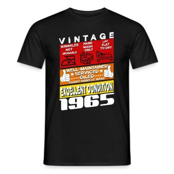 60 ans Millésime 1965 femmes & hommes Anniversaire - T-shirt homme - noir - Devant - AI Model Male 178 light (178cm)