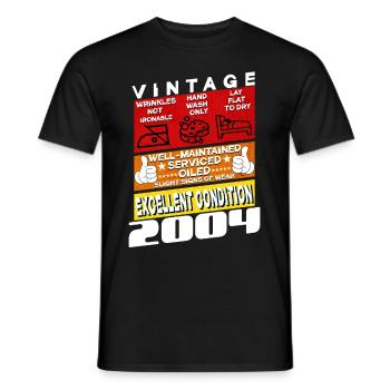 21 ans Millésime 2004 femme & homme Anniversaire - T-shirt homme - noir - Devant - AI Model Male 178 light (178cm)