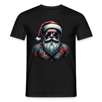 Père Noël tatoué encré Noël - T-shirt homme - noir - Devant - AI Model Male 178 light (178cm)