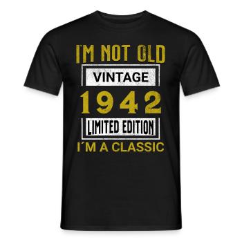 Birthday 83 years old I'm not old I ́m classic - Men's T-Shirt - black - Front - AI Model Male 178 light (178cm)