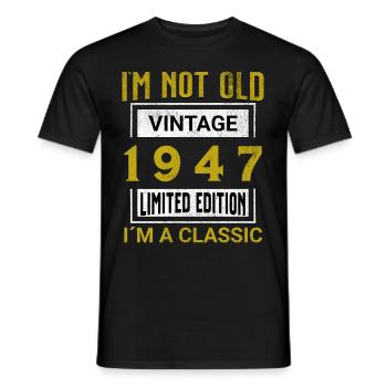 Birthday 78 years old I'm not old I ́m classic - Men's T-Shirt - black - Front - AI Model Male 178 light (178cm)