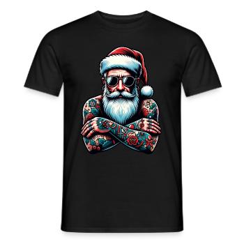 Père Noël tatoué encré Noël - T-shirt homme - noir - Devant - AI Model Male 178 light (178cm)