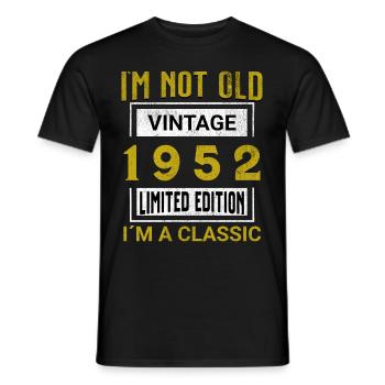Birthday 73 years old I'm not old I ́m classic - Men's T-Shirt - black - Front - AI Model Male 178 light (178cm)