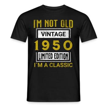Birthday 75 years old I'm not old I ́m classic - Men's T-Shirt - black - Front - AI Model Male 178 light (178cm)