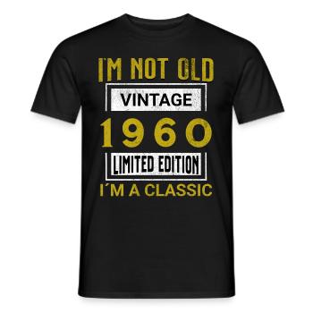 Birthday 65 years old I'm not old I ́m classic - Men's T-Shirt - black - Front - AI Model Male 178 light (178cm)