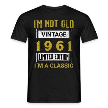 Birthday 64 years old I'm not old I ́m classic - Men's T-Shirt - black - Front - AI Model Male 178 light (178cm)