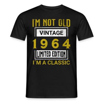 Birthday 61 years old I'm not old I ́m classic - Men's T-Shirt - black - Front - AI Model Male 178 light (178cm)