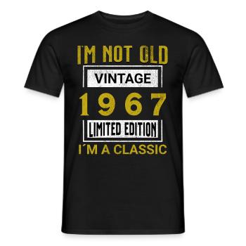 Birthday 58 years old I'm not old I ́m classic - Men's T-Shirt - black - Front - AI Model Male 178 light (178cm)