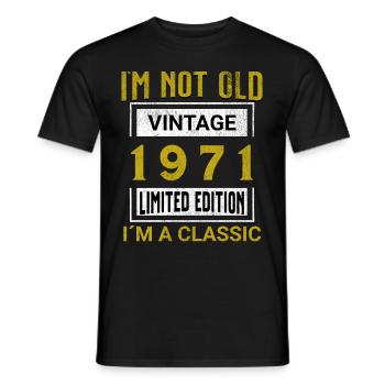 Birthday 54 years old I'm not old I ́m classic - Men's T-Shirt - black - Front - AI Model Male 178 light (178cm)