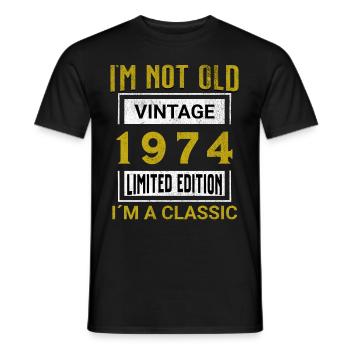 Birthday 51 years old I'm not old I ́m classic - Men's T-Shirt - black - Front - AI Model Male 178 light (178cm)