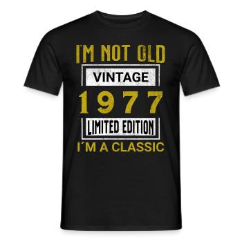 Birthday 48 years old I'm not old I ́m classic - Men's T-Shirt - black - Front - AI Model Male 178 light (178cm)