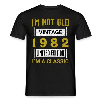 Birthday 43 years old I'm not old I ́m classic - Men's T-Shirt - black - Front - AI Model Male 178 light (178cm)