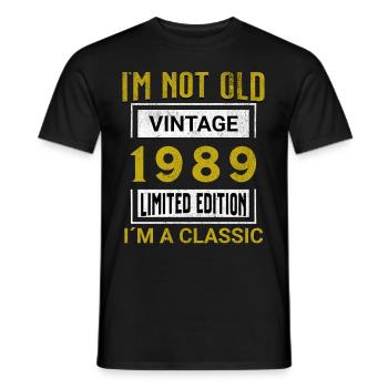 Birthday 36 years old I'm not old I ́m classic - Men's T-Shirt - black - Front - AI Model Male 178 light (178cm)