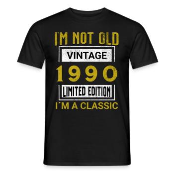 Birthday 35 years old I'm not old I ́m classic - Men's T-Shirt - black - Front - AI Model Male 178 light (178cm)