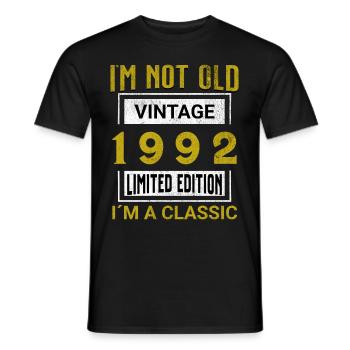 Birthday 33 years old I'm not old I ́m classic - Men's T-Shirt - black - Front - AI Model Male 178 light (178cm)