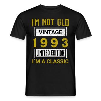 Birthday 32 years old I'm not old I ́m classic - Men's T-Shirt - black - Front - AI Model Male 178 light (178cm)