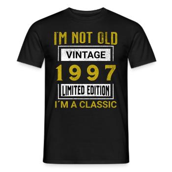 Birthday 28 years old I'm not old I ́m classic - Men's T-Shirt - black - Front - AI Model Male 178 light (178cm)
