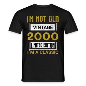 Birthday 25 years old I'm not old I ́m classic - Men's T-Shirt - black - Front - AI Model Male 178 light (178cm)