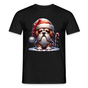 Père Noël Chien Noël Hommes et femmes - T-shirt homme - noir - Devant - AI Model Male 178 light (178cm)