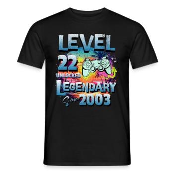 Level 22 Freigeschaltet seit 1982 Geburtstag - Männer T-Shirt - Schwarz - Vorne - AI Model Male 178 light (178cm)