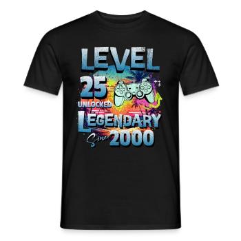 Level 25 Freigeschaltet seit 1982 Geburtstag - Männer T-Shirt - Schwarz - Vorne - AI Model Male 178 light (178cm)