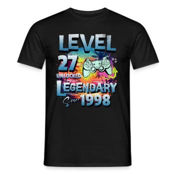 Level 27 Freigeschaltet seit 1982 Geburtstag - Männer T-Shirt - Schwarz - Vorne - AI Model Male 178 light (178cm)