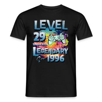 Niveau 29 Débloqué depuis 1982 Anniversaire - T-shirt homme - noir - Devant - AI Model Male 178 light (178cm)