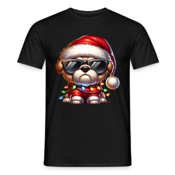 Père Noël Chien Noël Hommes et femmes - T-shirt homme - noir - Devant - AI Model Male 178 light (178cm)