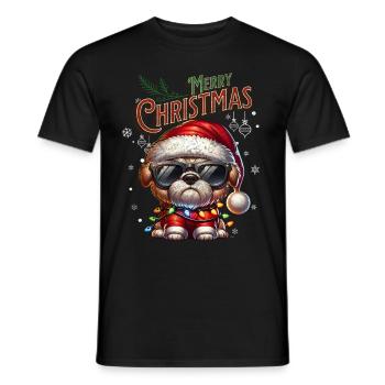 Père Noël Chien Noël Hommes et femmes - T-shirt homme - noir - Devant - AI Model Male 178 light (178cm)