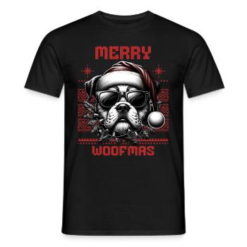 Père Noël Chien Noël Hommes et femmes - T-shirt homme - noir - Devant - AI Model Male 178 light (178cm)