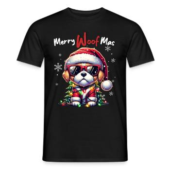 Père Noël Chien Noël Hommes et femmes - T-shirt homme - noir - Devant - AI Model Male 178 light (178cm)