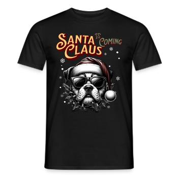 Père Noël Chien Noël Hommes et femmes - T-shirt homme - noir - Devant - AI Model Male 178 light (178cm)