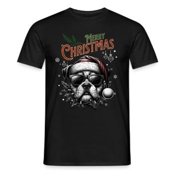 Père Noël Chien Noël Hommes et femmes - T-shirt homme - noir - Devant - AI Model Male 178 light (178cm)