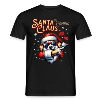 Père Noël Chien Noël Hommes et femmes - T-shirt homme - noir - Devant - AI Model Male 178 light (178cm)