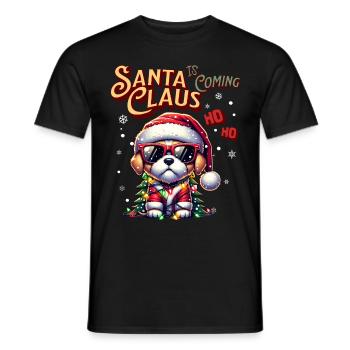 Père Noël Chien Noël Hommes et femmes - T-shirt homme - noir - Devant - AI Model Male 178 light (178cm)