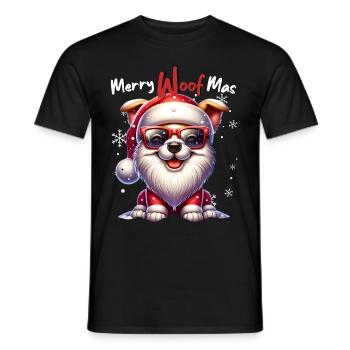 Père Noël Chien Noël Hommes et femmes - T-shirt homme - noir - Devant - AI Model Male 178 light (178cm)
