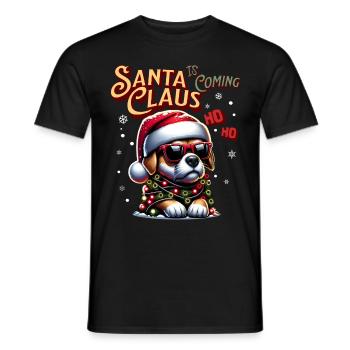 Père Noël Chien Noël Hommes et femmes - T-shirt homme - noir - Devant - AI Model Male 178 light (178cm)