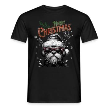 Père Noël Chien Noël Hommes et femmes - T-shirt homme - noir - Devant - AI Model Male 178 light (178cm)
