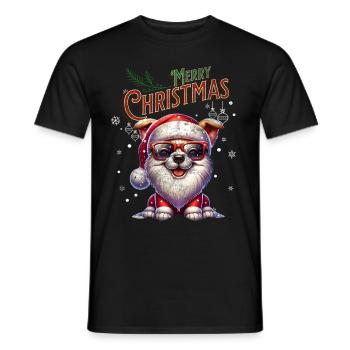 Père Noël Chien Noël Hommes et femmes - T-shirt homme - noir - Devant - AI Model Male 178 light (178cm)