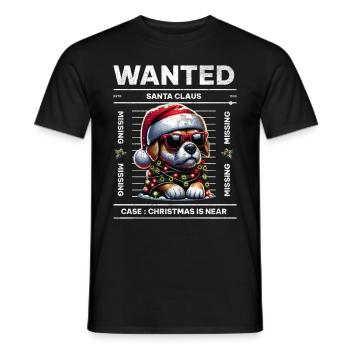 Père Noël Chien Noël Hommes et femmes - T-shirt homme - noir - Devant - AI Model Male 178 light (178cm)