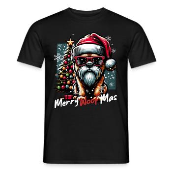 Père Noël Chien Noël Hommes et femmes - T-shirt homme - noir - Devant - AI Model Male 178 light (178cm)