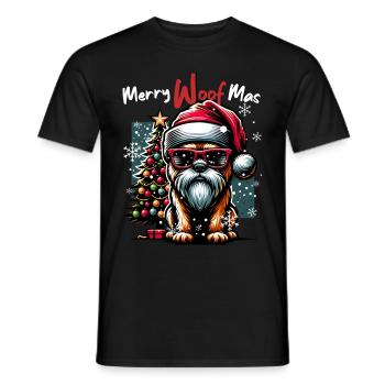 Père Noël Chien Noël Hommes et femmes - T-shirt homme - noir - Devant - AI Model Male 178 light (178cm)