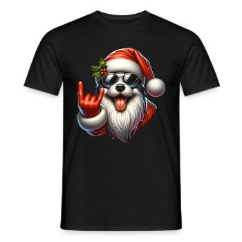 Père Noël Chien Noël Hommes et femmes - T-shirt homme - noir - Devant - AI Model Male 178 light (178cm)