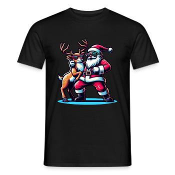 Santa Claus is dancing on xmas Christmas funny - Männer T-Shirt - Schwarz - Vorne - AI Model Male 178 light (178cm)