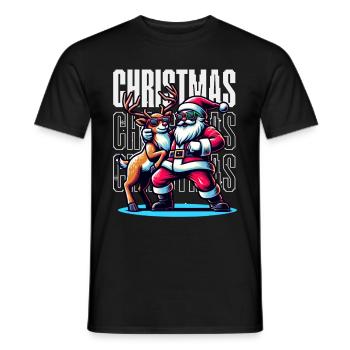 Santa Claus is dancing on xmas Christmas funny - Männer T-Shirt - Schwarz - Vorne - AI Model Male 178 light (178cm)