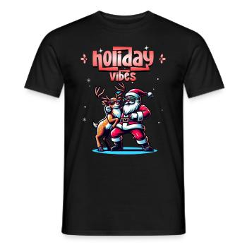Santa Claus is dancing on xmas Christmas funny - Männer T-Shirt - Schwarz - Vorne - AI Model Male 178 light (178cm)